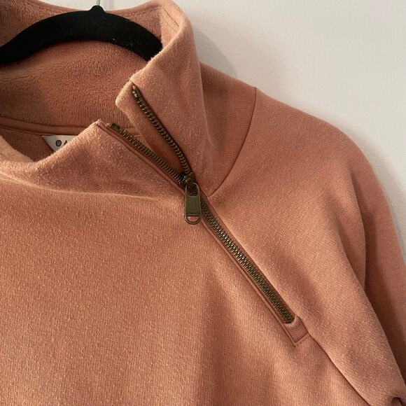 Athleta Women's size Medium Pink Karma Twist Asymmetrical Pullover Sweatshirt - Picture 4 of 10